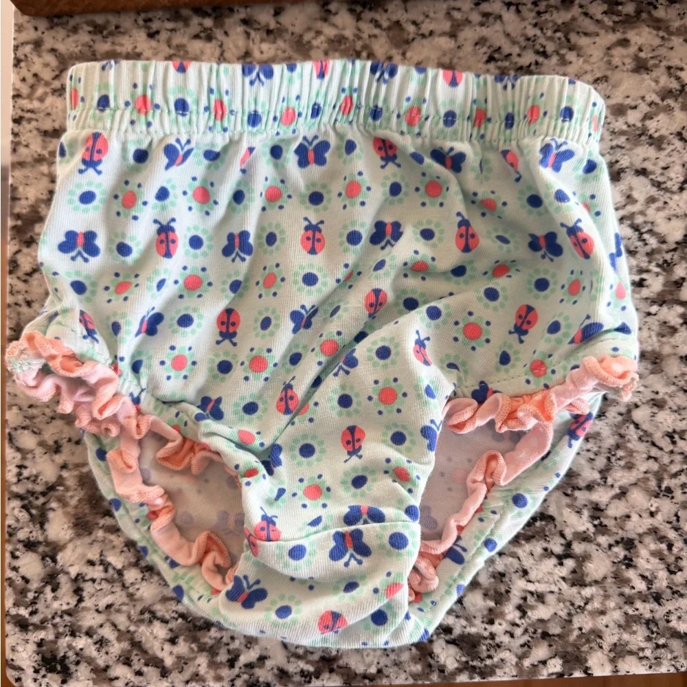 Girls' Mint Butterfly & Ladybug Ruffle Bloomers